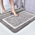 thumbnail image 1 of Fiudx Alfombra de Baño de Microfibra Suave, Textura Gruesa y Esponjosa, Base de Goma Antideslizante, Secado Rápido, Colores Gris y Rosa, Versátil para El Hogar, Ideal Como Regalo para Las Fiestas, 40, 1 of 6