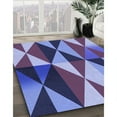 thumbnail image 3 of Ahgly Company Tapis d'Intérieur Lavables en Machine Bleu Ciel de Transition, 8' Carré, 3 of 7