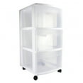 thumbnail image 2 of Sterilite 3 Drawer Storage Cart, Plastic Rolling Organizer with Wheels, 4 Pack, 2 of 6