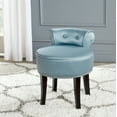 thumbnail image 2 of SAFAVIEH Georgia Contemporary Glam Upholstered Vanity Stool, Fuchsia/Cream, 2 of 7