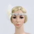 thumbnail image 3 of Diadema de 20 años Sunnimix decoración de perlas y cristal color blanco negro oro, 3 of 8
