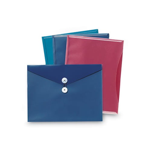 Side Opening Pack of 4 3 Colors Pendaflex 90016 Poly Booklet Envelope 12 1/2 x 9 1/4 
