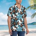 thumbnail image 5 of Balery Lilies Flowers Print Men's Hawaiian Shirts Short Sleeve Beach Shirt Relaxed Fit Vacation Button Down Shirts-Large, 5 of 9