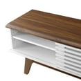 thumbnail image 3 of Media TV Stand Console Table, Wood, Brown Walnut White, Modern Contemporary Urban Design, Living Lounge Room Hotel Lobby Hospitality, 3 of 8