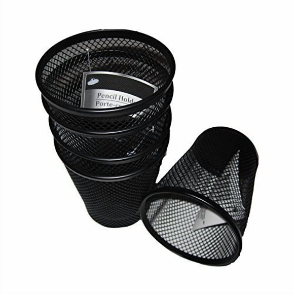 Porte-crayons en Treillis Métallique Noir - Lot de 5
