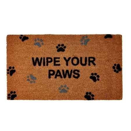 Tappetino Per Porta Benvenuto 75x45 Cm – Scritta "Wipe Your Paws" – Accoglienza Simpatica Per Casa