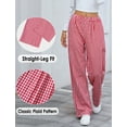 thumbnail image 4 of Aivtalk Womens Lounge Pajama Pants Cotton Striped Gingham Pj Bottoms Casual Elastic Waist Plaid Y2K Beach VacationTrousers with Pockets Red L, 4 of 7
