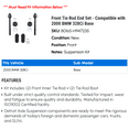 thumbnail image 2 of Front Tie Rod End Set - Compatible with 2000 BMW 328Ci Base, 2 of 2