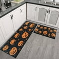 thumbnail image 3 of Halloween Kitchen Rug Set Of 2 Absobent Kitchen Mats for Floor,Horror Orange Pumpkin Spooky Halloween Kitchen Floor Mats for Bathroom,Room Bedroom (47x17+30x17 Inches), 3 of 7