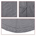 thumbnail image 4 of Xiao Hua Falda para árbol de Navidad de 92 cm, redonda, trenzada, de punto trenzado, gruesa, rústica, decoración navideña neutra, ideal para fiestas navideñas en casa, color gris., 4 of 4