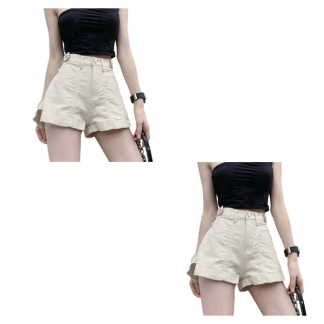 Pantalones cortos de mezclilla Sonducket para Mujer Primavera Verano Negro M