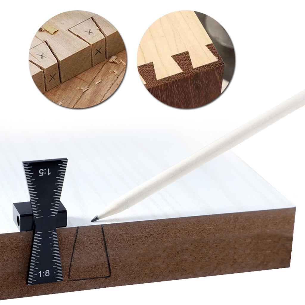 4 in 1 1:5 1:8 Woodworking Dovetail Marker Gauge & Long Nib Marker Pen Sets 