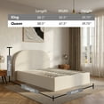 thumbnail image 4 of Placida Decor Luna Lit Plateforme Grand avec Rangement Relevable, Rembourrage en Bouclé Crème, Tête de Lit Courbée, Cadre en Métal et Base à Lattes, 4 of 10