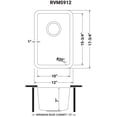 thumbnail image 2 of Ruvati USA RVM5912 12 in. Undermount Bar Prep 16 Gauge Stainless Steel Single Bowl Kitchen Sink, 2 of 7