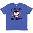 thumbnail image 3 of Inktastic I Love My Mommy with Cute Penguin and Hearts Youth T-Shirt, 3 of 5