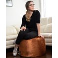 thumbnail image 2 of Pouf Eclipse cuivre velours – Pouf rond avec housse lavable et rembourrage en billes, idéal comme siège ou repose-pieds pour salon, chambre à coucher ou bureau, 2 of 6