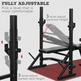 thumbnail image 4 of Soozier Weight Bench – Adjustable Flat Incline Decline Workout Bench with Squat Rack & Leg Developer, Black Steel Frame, 68.9” x 38.6” – Home Gym Strength Training, 4 of 7