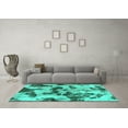 thumbnail image 3 of Ahgly Company Indoor Round Abstract Turquoise Blue Modern Area Rugs, 3' Round, 3 of 4