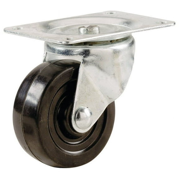 Shepherd Hardware General-Duty Soft Rubber Swivel Plate Caster - 3 In, Black
