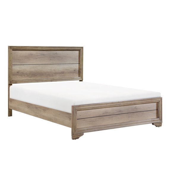 Industrial-Style Queen Bed, Wood Construction / Bedroom's Durable Option