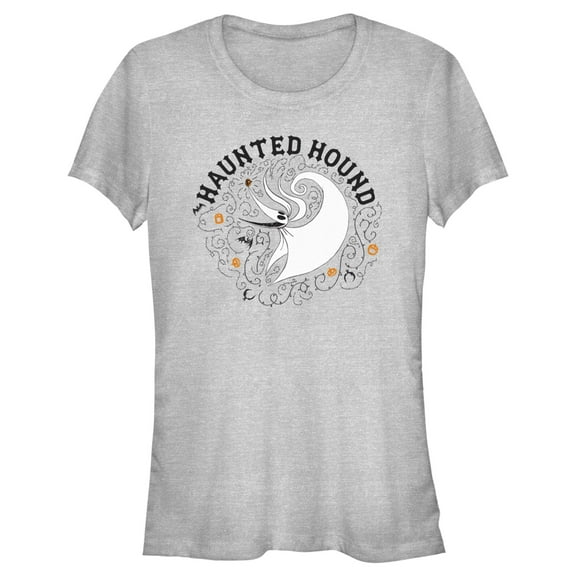 Junior's The Nightmare Before Christmas Haunted Hound Zero Graphic Tee Athletic Heather Small