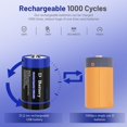 thumbnail image 3 of Batería recargable de litio D de 7500 mWh USB-C de wowpower, paquete de 2, 3 of 7
