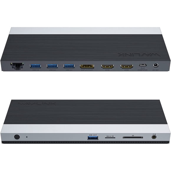 WAVLINK USB C Docking Station,13-in-1 USB C to HDMI Displayport Triple Display Docking Station with 65W Power Delivery,Gigabit Ethernet,SD Card Slot,Audio Jack,Compatible with Windows 11/10/8, Mac OS