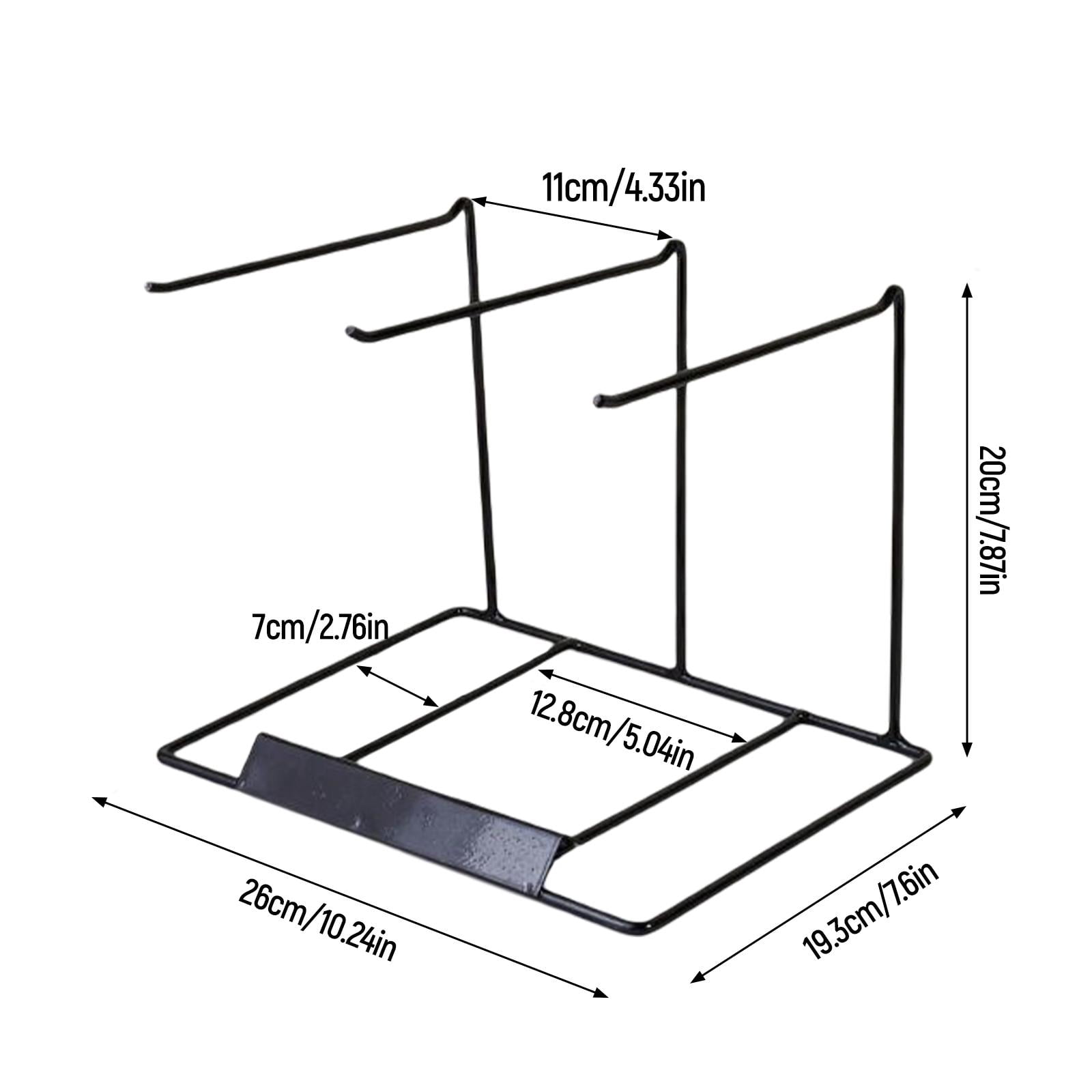 FVDPWYE Countertop Jewelry Organizer Stand Free Standing Modern Iron Rack Holder Hanging 3 Rows Black