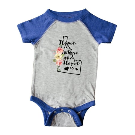 

Inktastic Idaho Home is Where the Heart is with Watercolor Floral Gift Baby Boy or Baby Girl Bodysuit