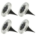 thumbnail image 1 of 4 Pack Solar Ground Lights,8 LED Solar Garden Lights Disk Lights Outdoor Waterproof Landscape Lights, 1 of 5