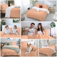 thumbnail image 6 of Peach Fuzz Duvet Cover Set, Modern Pure Peach Fuzz Soft Duvet Cover Twin Size Bedding Set 4 Pieces, 1 Quiltcover and 2 Pillowcases with Zipper, 1 Bed Sheet for All Seasons, 6 of 9