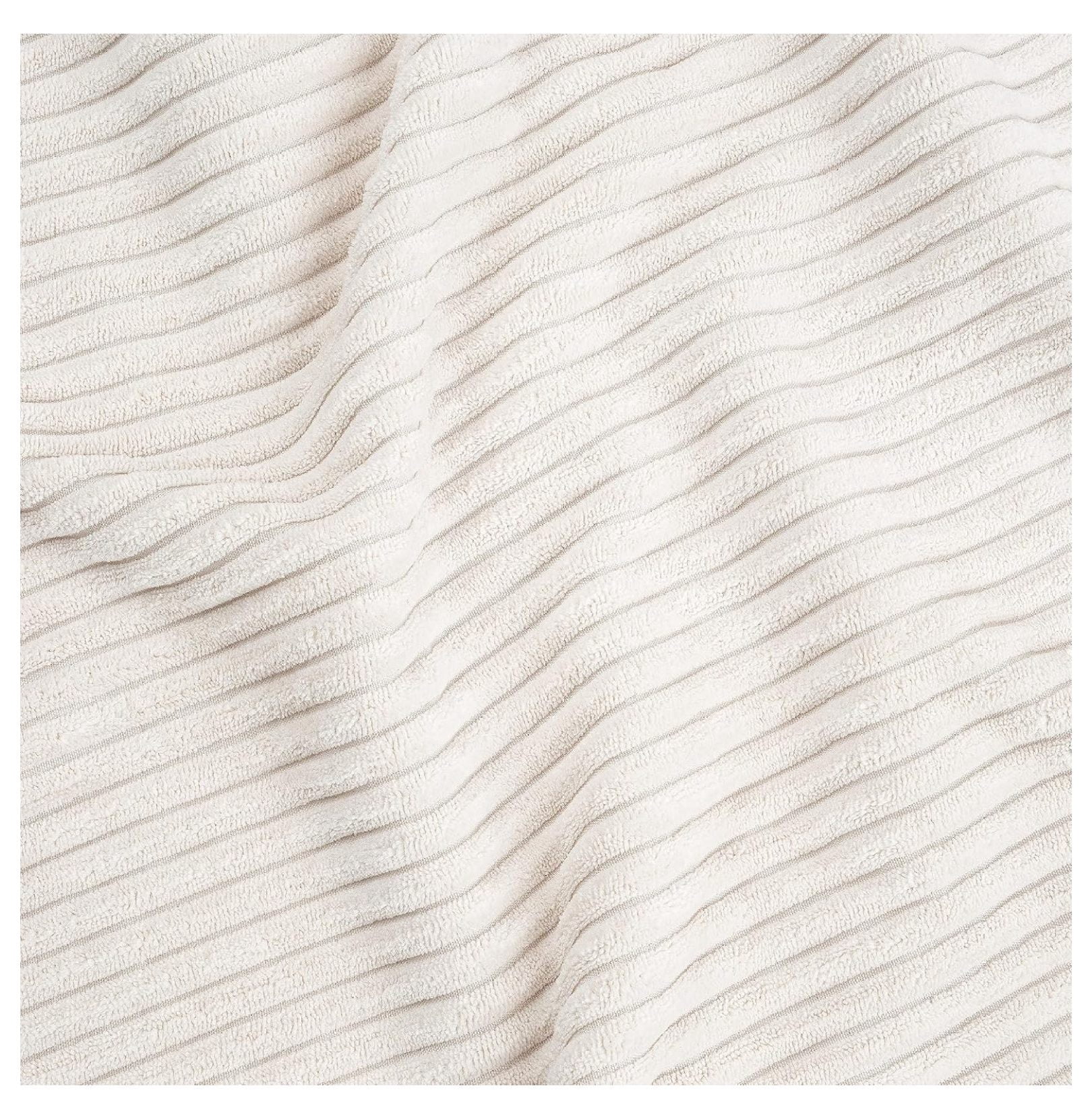 White Unisex Boy or Girl Body Pillow Cover Case – Decorative Accent Long Couch Kids Bed Pregnancy Pillowcase 54x20 - Solid Color Striped Corduroy Textured Minimalist