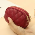 thumbnail image 4 of GASTROPOD Coin Purse,Dual Zippered Compartments Small Purse,Versatile Change Purse with Textured Leather Design, 4 of 5