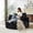 Black + Corduroy + 1, variant on 55'L Chenille Sponge single sofa,No Assembly Required,Fluffy Modern Sleeper Chair for Living room, Bedroom, Lounge and Projection Room(Not a swivel chair.)