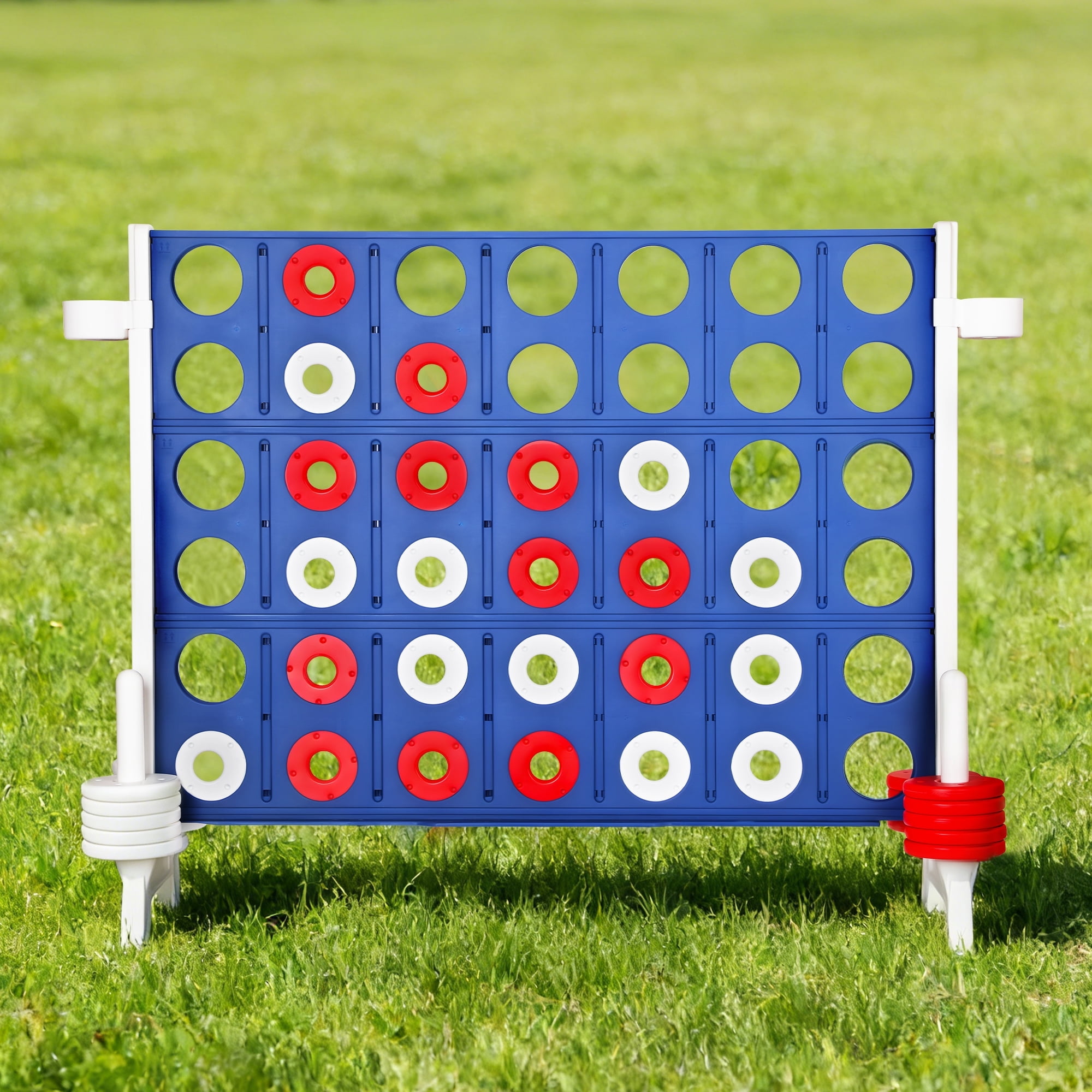 Giant 4-in-a-Row Outdoor Game Set for Kids and Adults, Jumbo 4-to-Score Game for Family Party Games Birthday Gifts