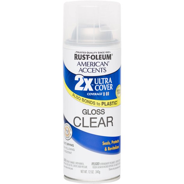 RustOleum American Accents Ultra Cover 2X Gloss Clear Spray Paint and
