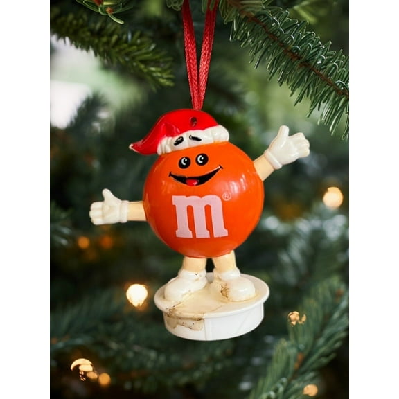 Ornament Orange M&M M & M PVC Figure Figurine Holiday Charm Dangler 3” Gift New