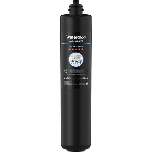 Waterdrop RF15 Water Filter, NSF/ANSI 42 Certified, 16K Gallons High Capacity, Replacement for Waterdrop Under Sink Water Filtration System