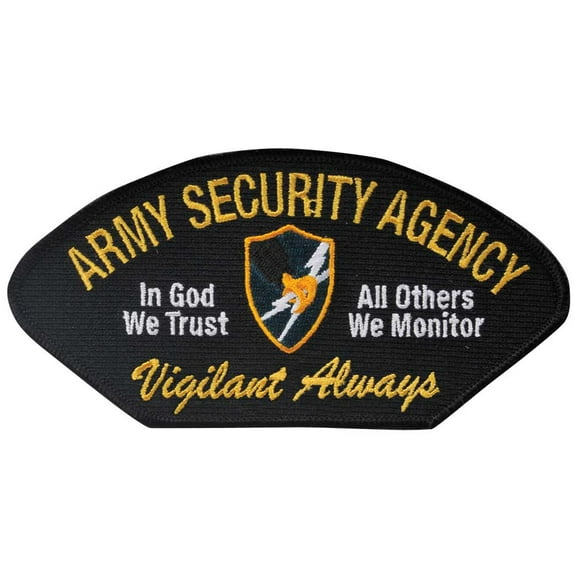 Black Army Security Agency Hat Sew or Iron on Patch