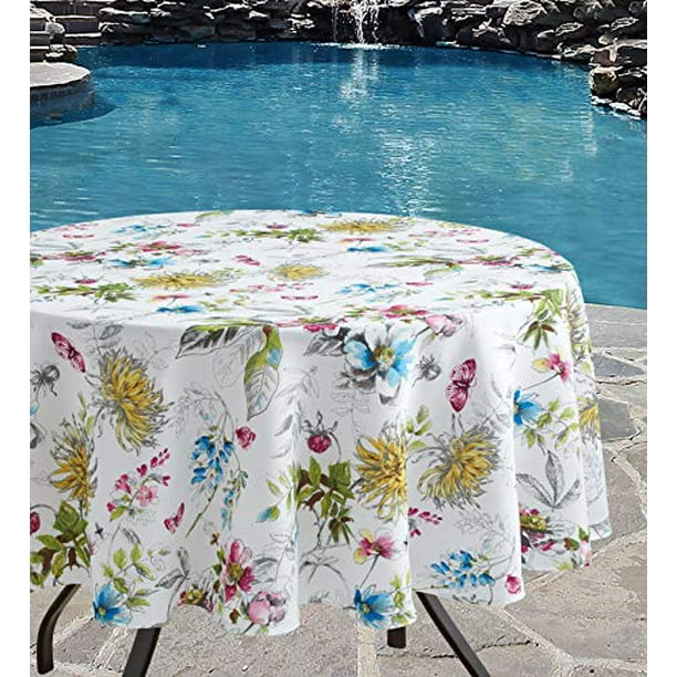 Benson Mills Indoor Outdoor Spillproof Tablecloth for Spring/Summer/Party/Picnic (Blooming