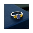 thumbnail image 3 of Gem Stone King 2.22 Ct Oval Blue Lapis Yellow Citrine 925 Sterling Silver Ring, 3 of 4