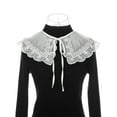 thumbnail image 2 of INSPIRE CHIC Detachable Fake Collar, Neck Ruff Mini Cape Choker False Dickey Collar for Blouse White-1(White Lace-up), 2 of 5