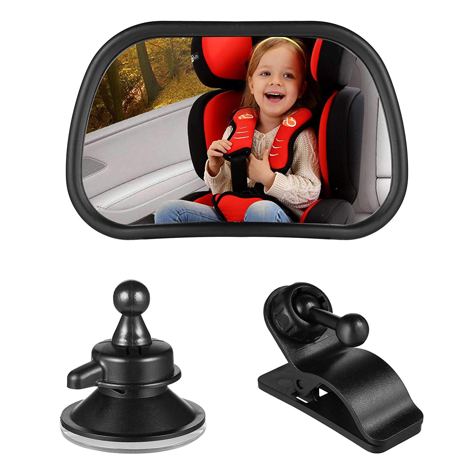 ZogeeZ Baby Rear View Mirror Car Seat Safety for Infant Child Toddler Viewing Suction Cup or Clip On Visor