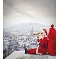 thumbnail image 3 of Ambesonne Christmas Duvet Cover Set, Santa on the Roof, 2-Calking, Red Pale Grey, 3 of 7