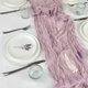 thumbnail image 1 of Nvzi Camino de mesa de gasa para boda romántica, estilo rústico bohemio, elegante decoración natural de gasa, 35 x 118 pulgadas (morado claro), 1 of 3