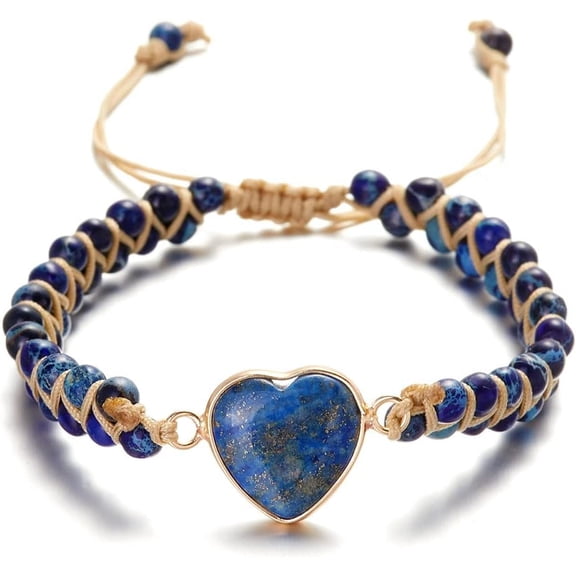 Jasper Heart Bracelet for Granddaughter, Love You Forever, Handmade Adjustable