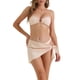 thumbnail image 1 of INSPIRAR CHIC Conjunto de Bikini de Anillo O para Mujeres de 3 Piezas con Parte Inferior Triangular y Cubierta de Parte Inferior Trajes de Baño Talla X-Small Rosa, 1 of 5