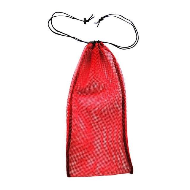 Scuba Diving Mesh Drawst Bag for Snorkeling, Swimming, Surfing, Travel, Beach - Multiple Colors Red