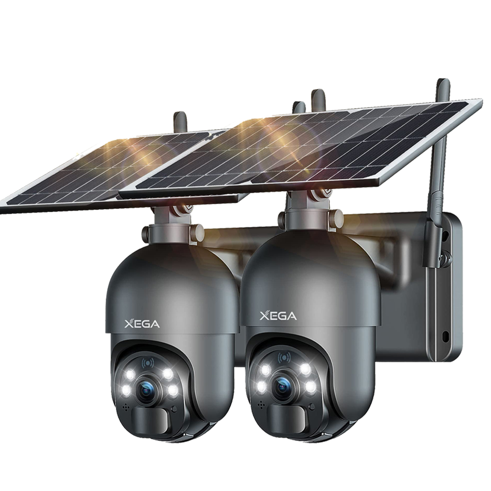 Xega 3G/4G LTE Cellular Security Camera Wireless Outdoor, 2pcs Solar