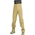 thumbnail image 3 of Men's Heavy Duty Work Pants Reinforced Knees Solid Color thermal Lined Utility Cargo Pants, 3 of 4